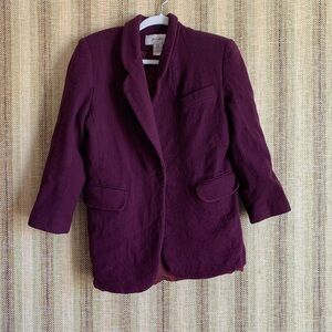 Jessica Tierney Wool Blazer Purple Women Size 10 Large Business Casual